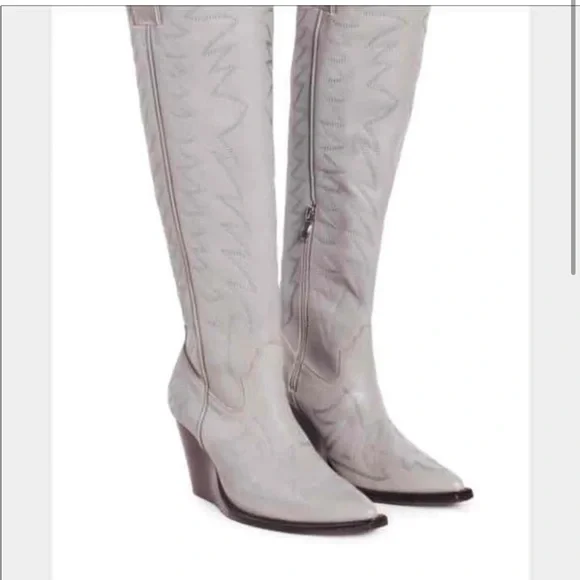 Free People Jeffrey Campbell NIB Size 9 Big Sky Western Boot Grey Cowboy knee - Picture 2 of 4